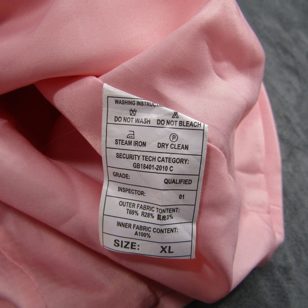 Suit Vest Mens XL Pink Four Button Adjustable Back Cinch Waistcoat Wedding